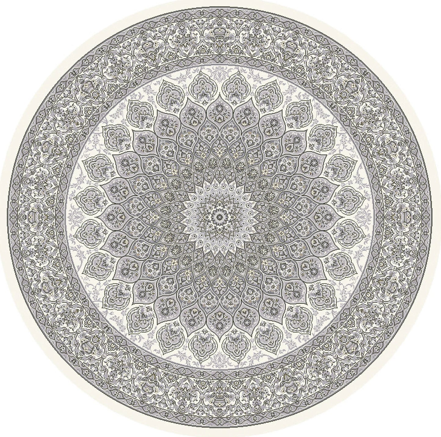 Dynamic Rugs Ancient Garden 57090 Cream Grey Traditional Machine-Made Rug