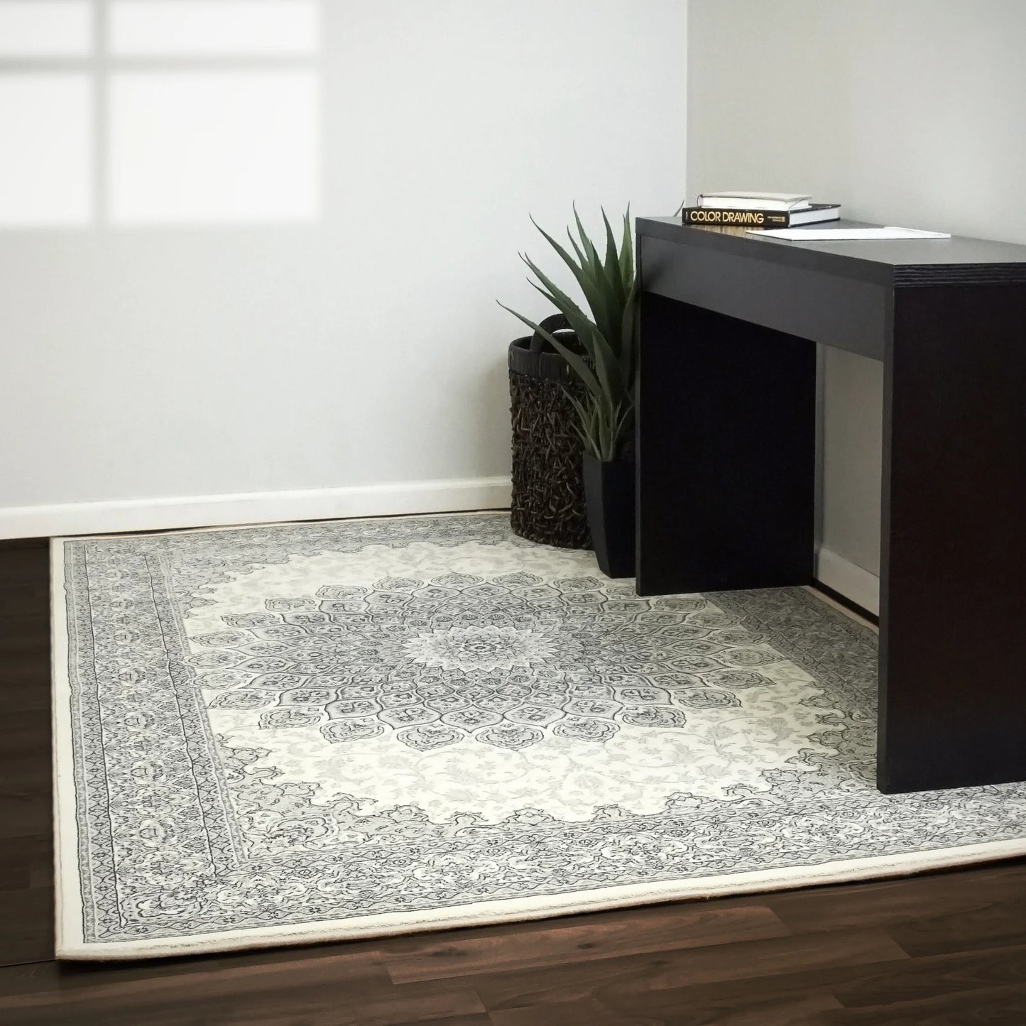 Dynamic Rugs Ancient Garden 57090 Cream Grey Traditional Machine-Made Rug