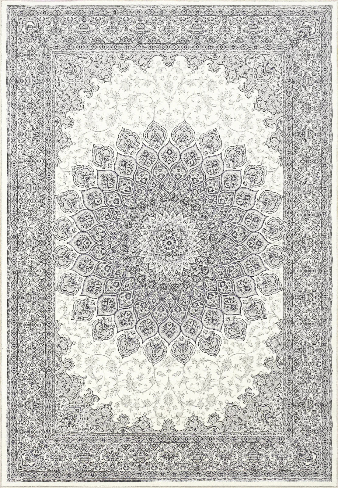 Dynamic Rugs Ancient Garden 57090 Cream Grey Traditional Machine-Made Rug
