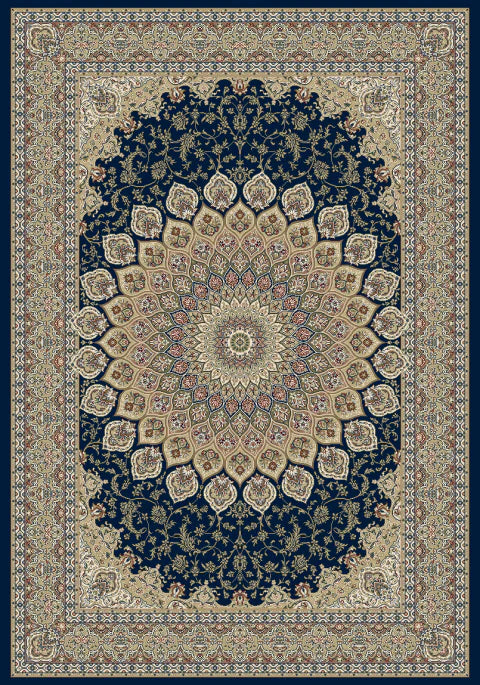 Dynamic Rugs Ancient Garden 57090 Navy Traditional Machine-Made Rug