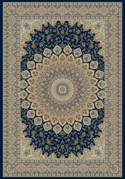 Dynamic Rugs Ancient Garden 57090 Navy Traditional Machine-Made Rug