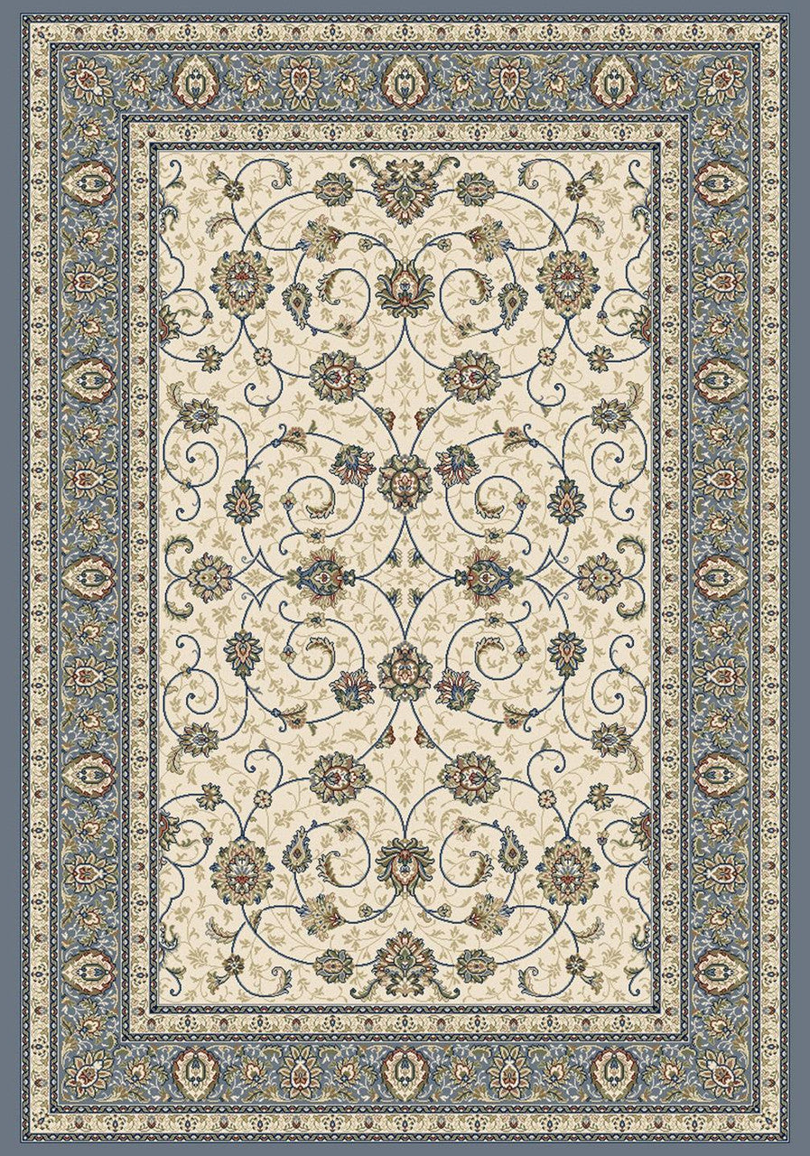 Dynamic Rugs Ancient Garden 57120 Beige Light Blue Traditional Machine-Made Rug