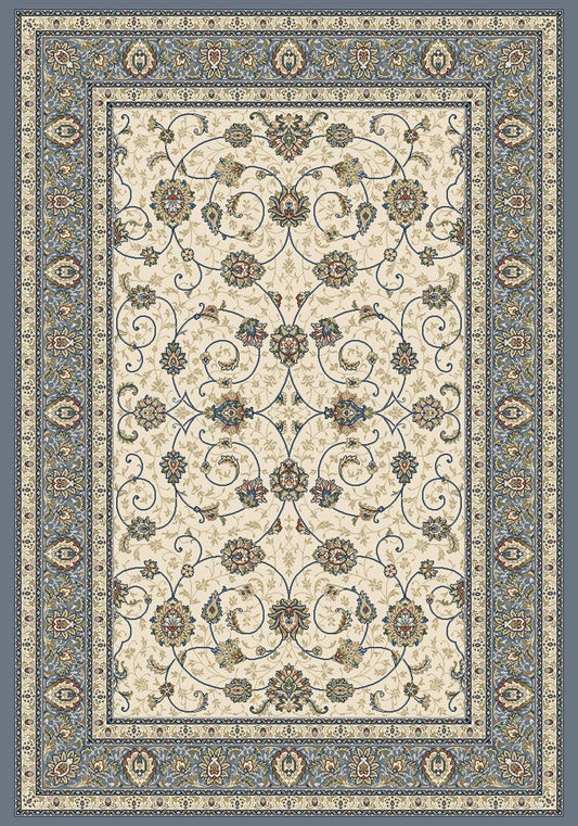 Dynamic Rugs Ancient Garden 57120 Beige Light Blue Traditional Machine-Made Rug