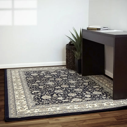 Dynamic Rugs Ancient Garden 57120 Blue Ivory Traditional Machine-Made Rug