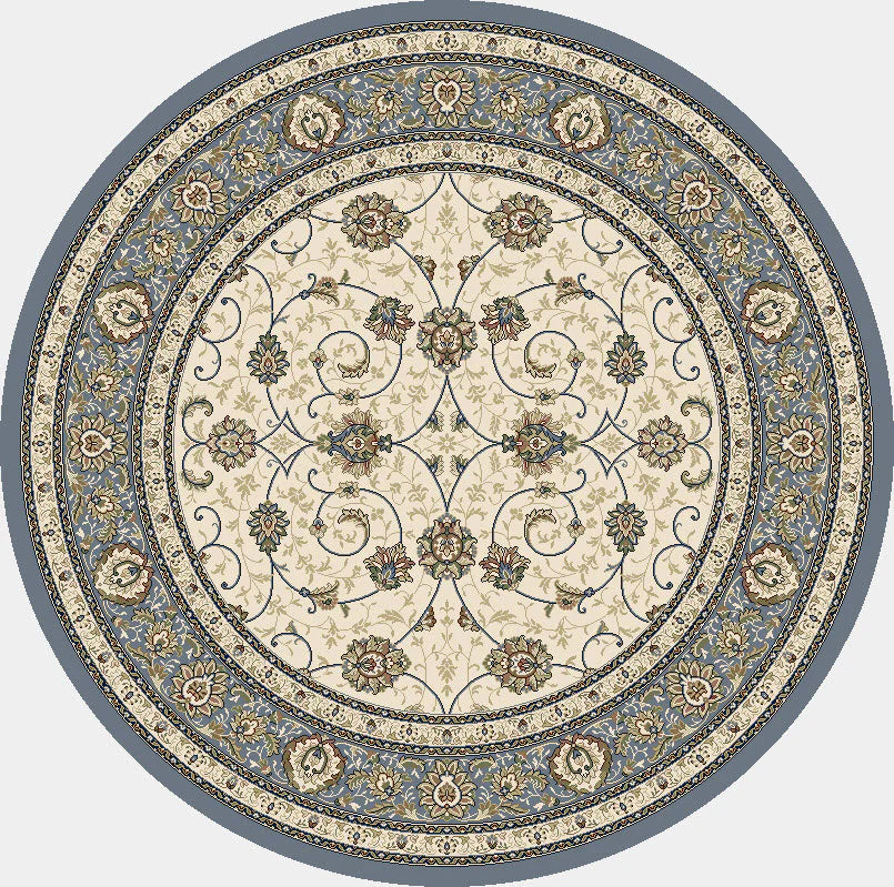 Dynamic Rugs Ancient Garden 57120 Ivory Light Blue Traditional Machine-Made Rug