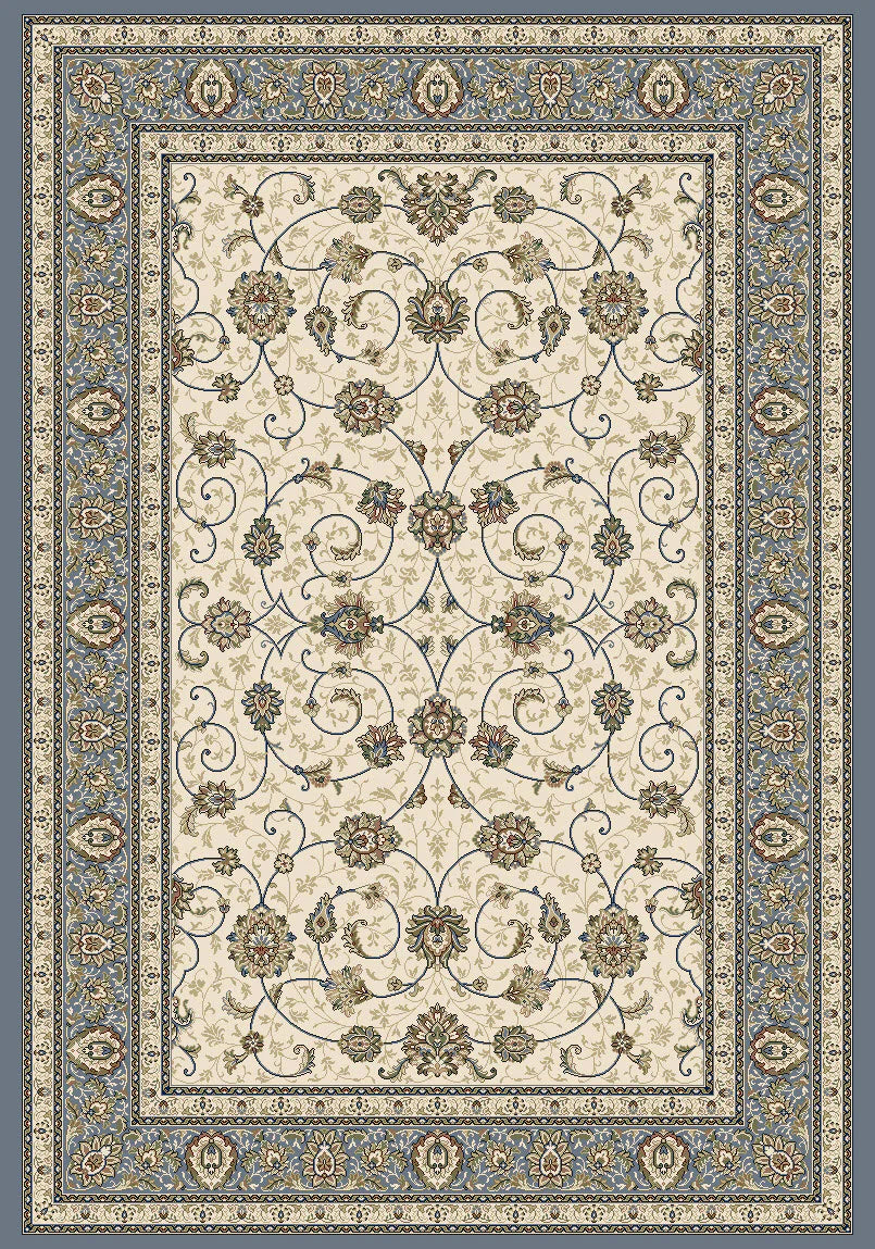 Dynamic Rugs Ancient Garden 57120 Ivory Light Blue Traditional Machine-Made Rug