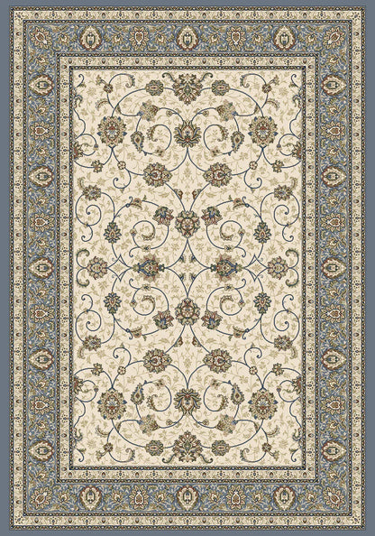 Dynamic Rugs Ancient Garden 57120 Ivory Light Blue Traditional Machine-Made Rug