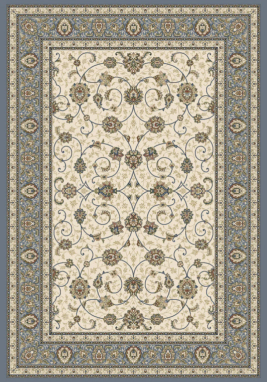 Dynamic Rugs Ancient Garden 57120 Ivory Light Blue Traditional Machine-Made Rug