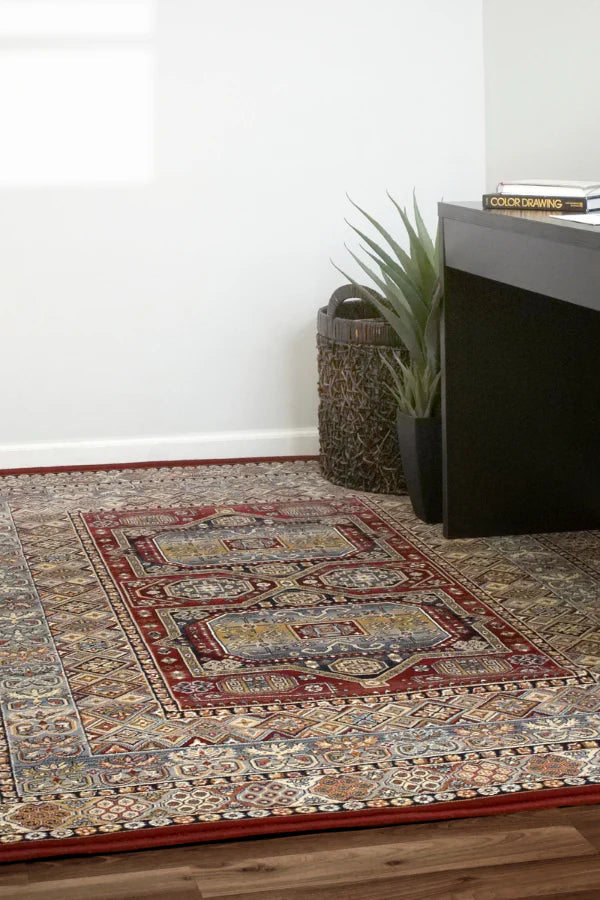 Dynamic Rugs Ancient Garden 57147 Red Traditional Machine-Made Rug