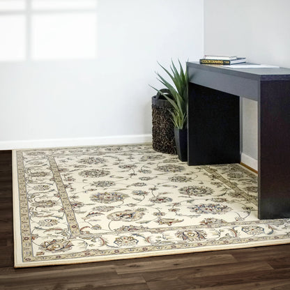 Dynamic Rugs Ancient Garden 57365 Ivory Ivory Traditional Machine-Made Rug