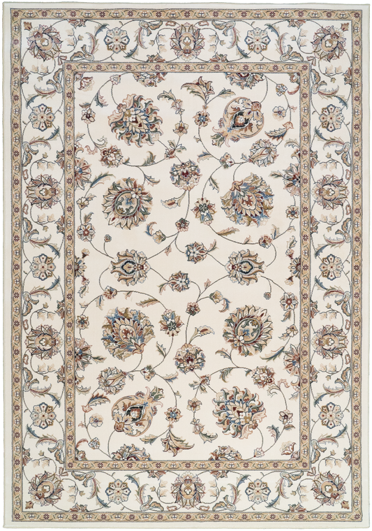 Dynamic Rugs Ancient Garden 57365 Ivory Ivory Traditional Machine-Made Rug