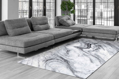 Dynamic Rugs Rhythm 6420 Grey Ivory Charcoal Modern Machine-Made Rug