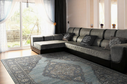 Dynamic Rugs Jazz 6792 Blue Beige  Traditional Machine-Made Rug