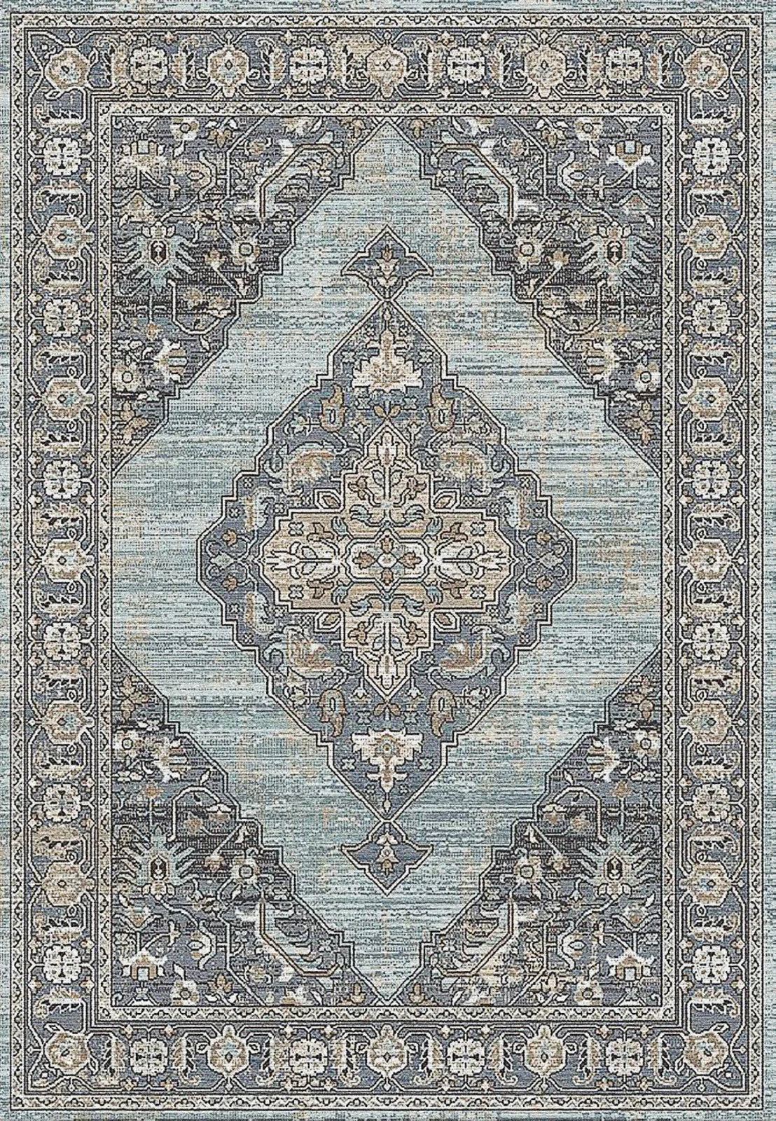 Dynamic Rugs Jazz 6792 Blue Beige  Traditional Machine-Made Rug