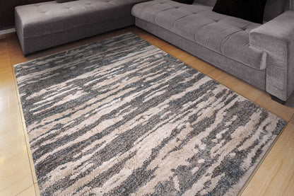 Dynamic Rugs Cruz 7005 Blue Ivory  Modern Machine-Made Rug