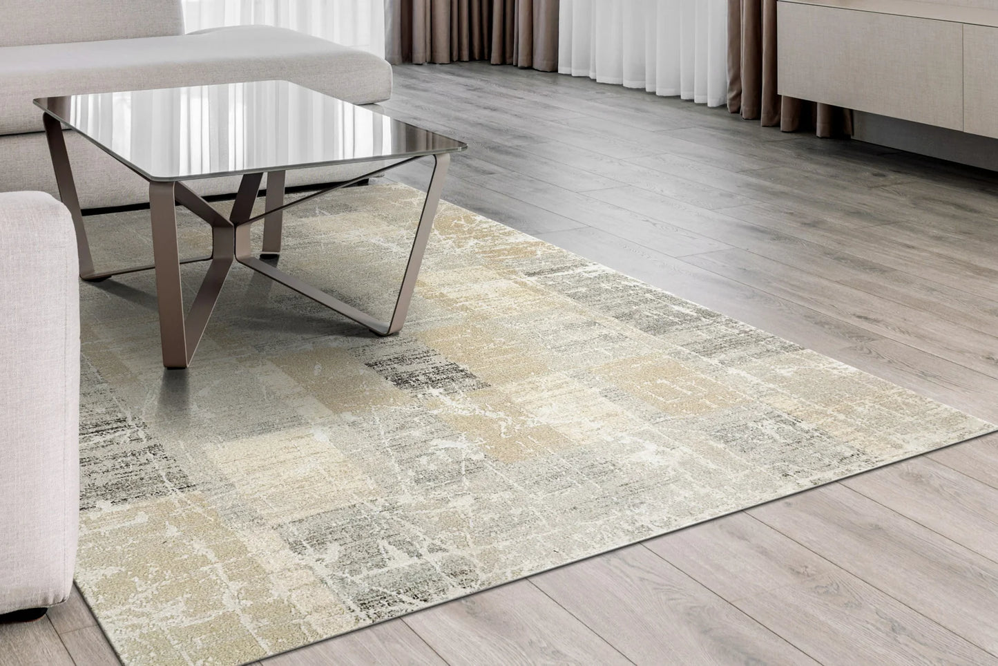 Dynamic Rugs Annalise 7610 Grey Beige Charcoal Modern Machine-Made Rug