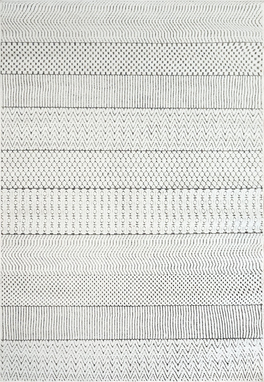 Dynamic Rugs Lotus 8140 Ivory Grey Contemporary Machine-Made Rug