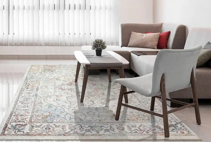 Dynamic Rugs Mood 8457 Red Blue Ivory Traditional Machine-Made Rug