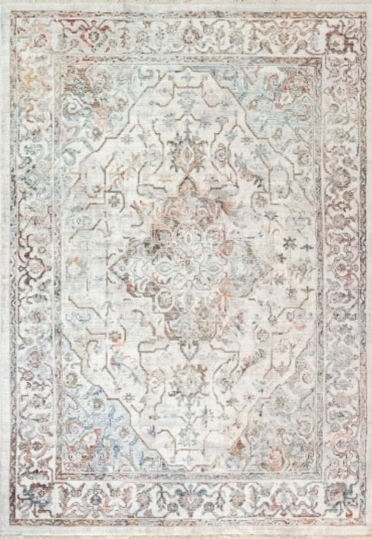 Dynamic Rugs Mood 8457 Red Blue Ivory Traditional Machine-Made Rug