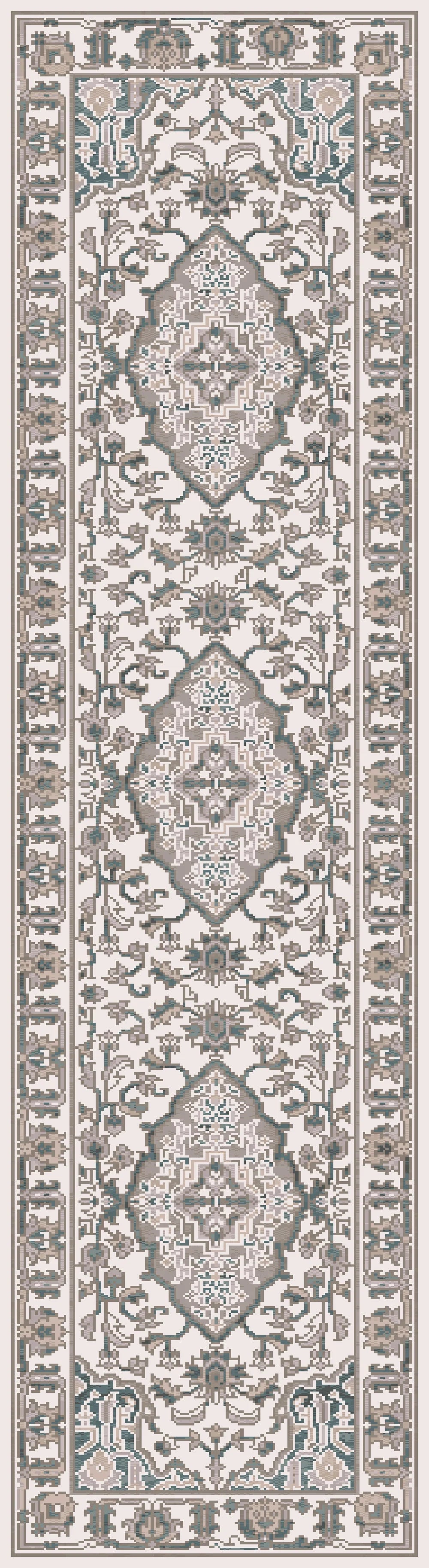 Dynamic Rugs Mood 8475 Blue Beige Traditional Machine-Made Rug