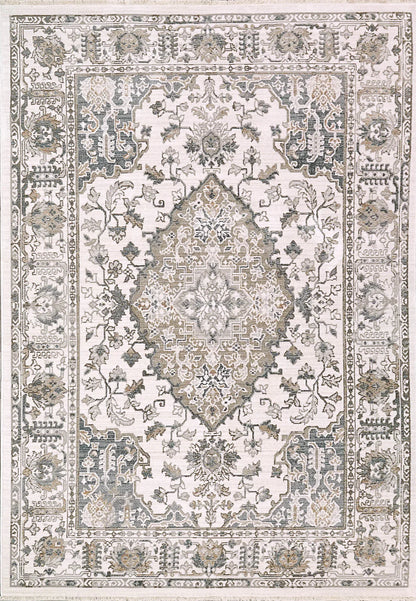 Dynamic Rugs Mood 8475 Blue Beige Traditional Machine-Made Rug