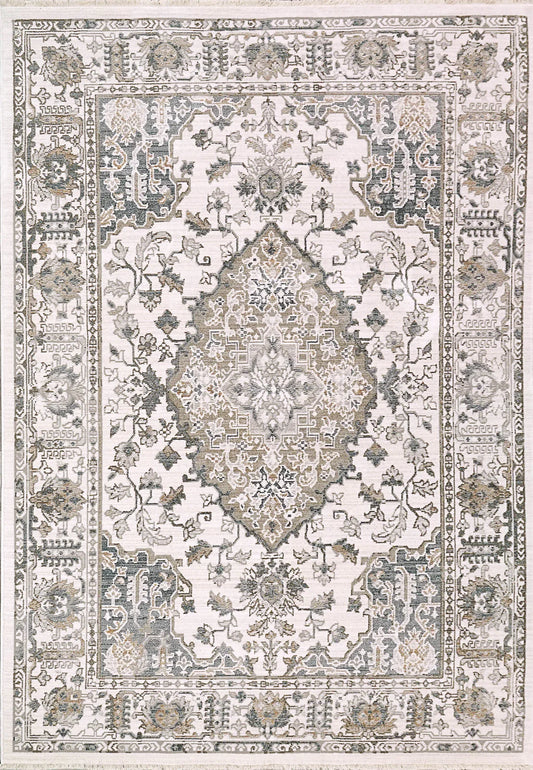 Dynamic Rugs Mood 8475 Blue Beige Traditional Machine-Made Rug