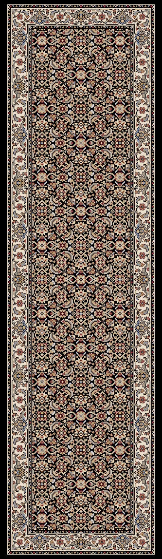 Dynamic Rugs Ancient Garden 57011 Black Ivory Traditional Machine-Made Rug