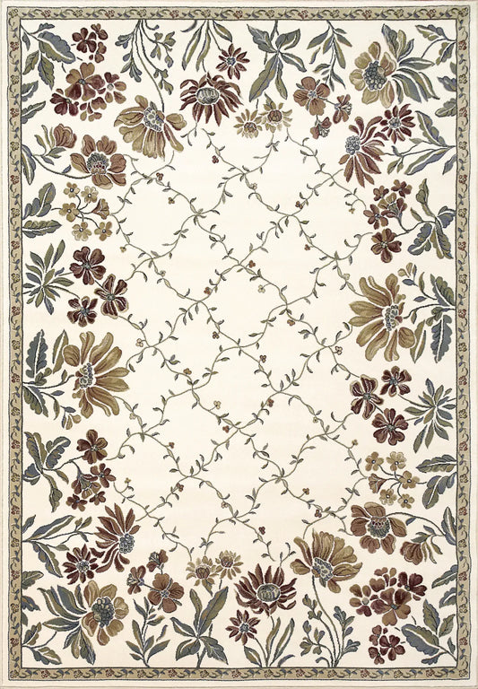 Dynamic Rugs Ancient Garden 57084 Ivory Transitional Machine-Made Rug