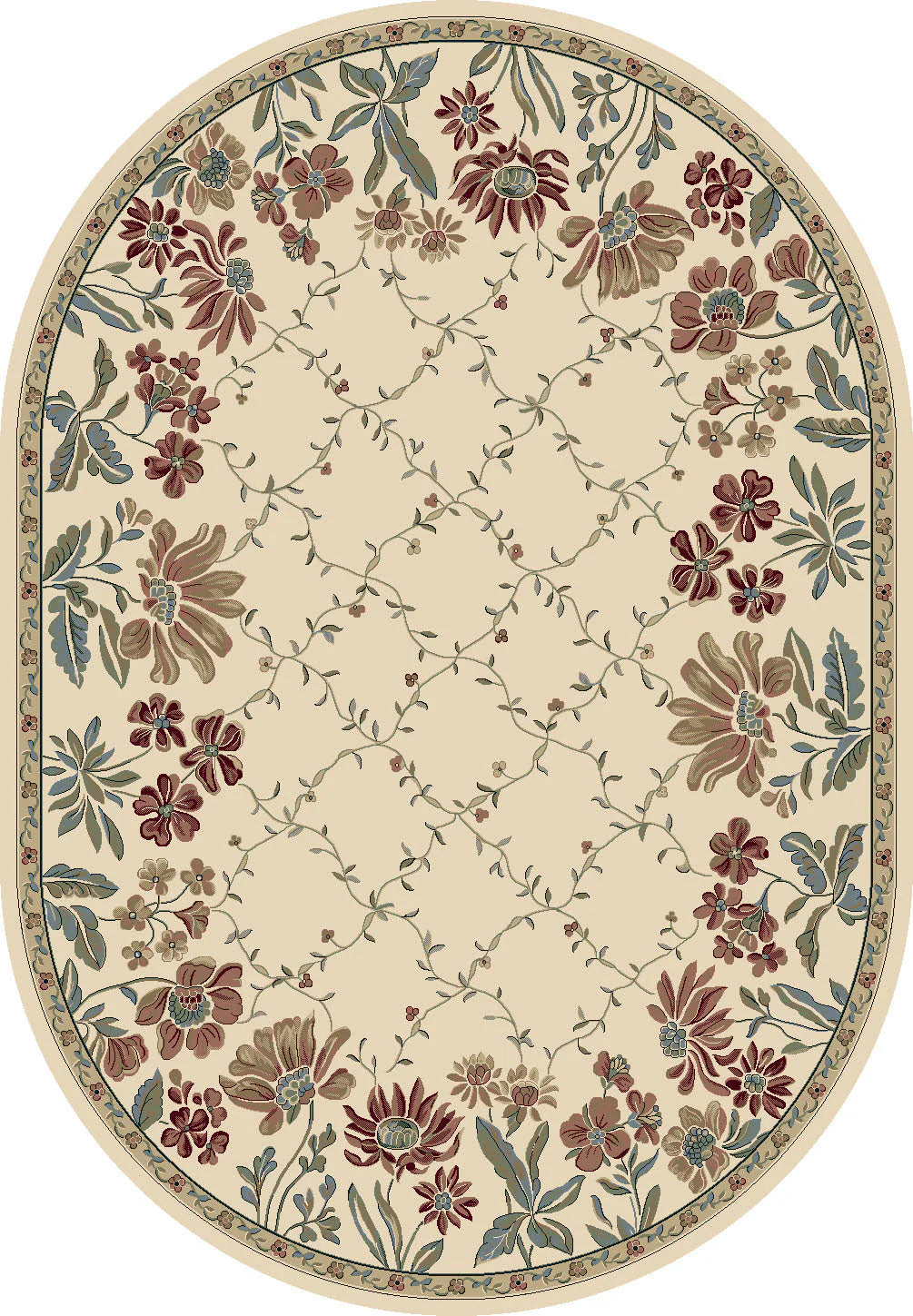 Dynamic Rugs Ancient Garden 57084 Ivory Transitional Machine-Made Rug
