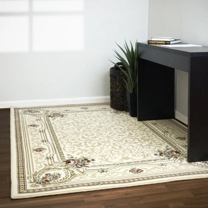 Dynamic Rugs Ancient Garden 57091 Ivory Traditional Machine-Made Rug