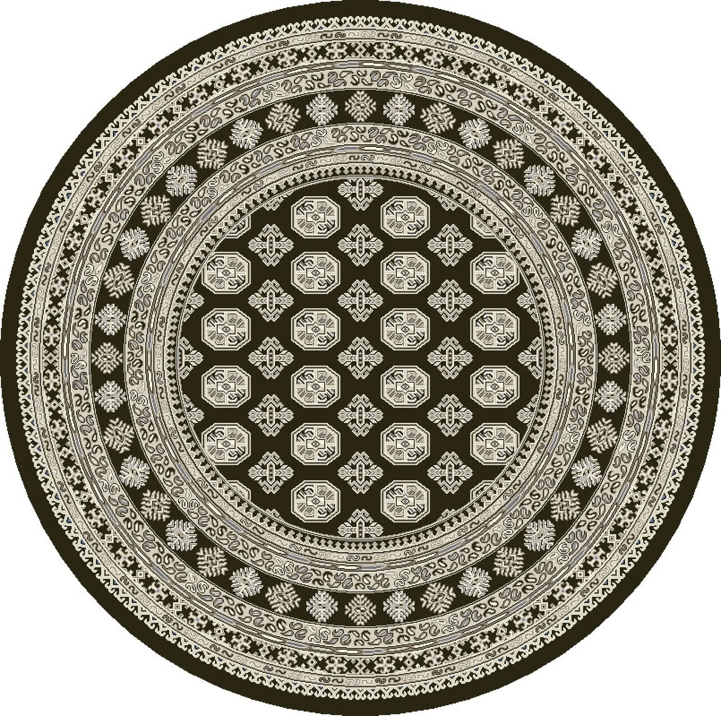Dynamic Rugs Ancient Garden 57102 Charcoal Silver Traditional Machine-Made Rug