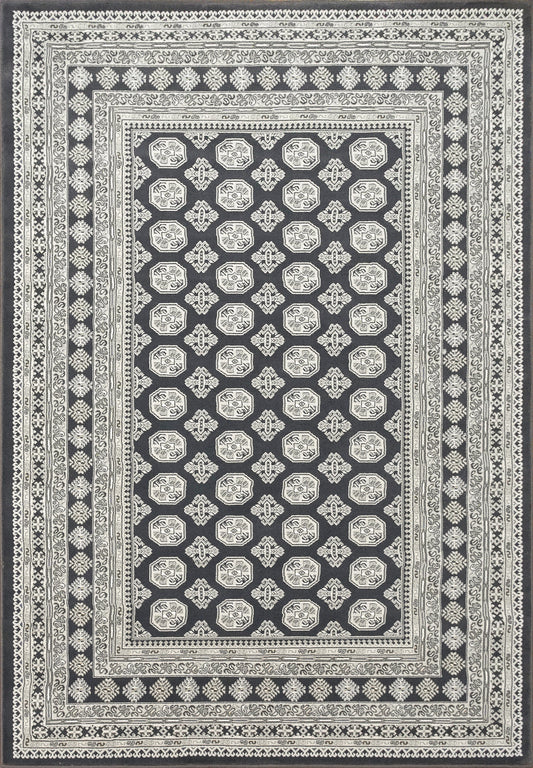 Dynamic Rugs Ancient Garden 57102 Charcoal Silver Traditional Machine-Made Rug