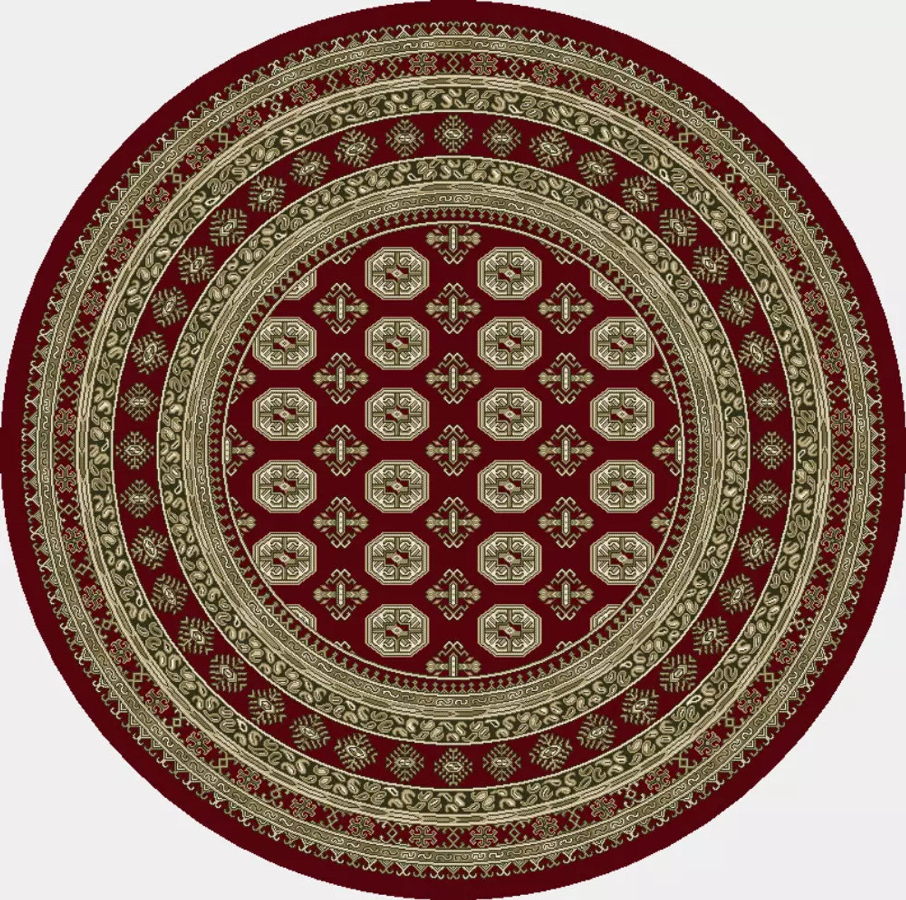 Dynamic Rugs Ancient Garden 57102 Red Beige Traditional Machine-Made Rug