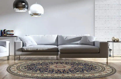 Dynamic Rugs Ancient Garden 57119 Blue Ivory Traditional Machine-Made Rug