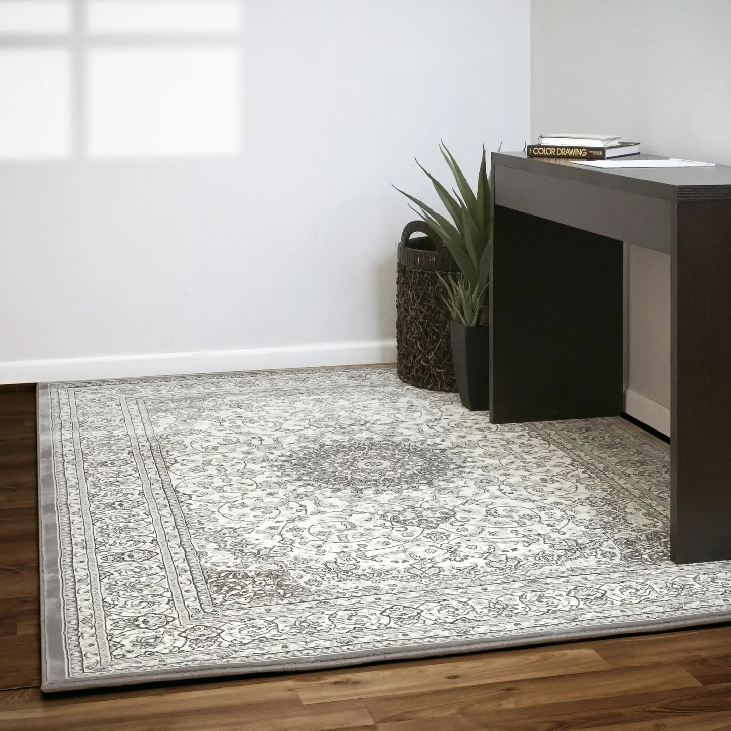 Dynamic Rugs Ancient Garden 57119 Cream Grey Traditional Machine-Made Rug