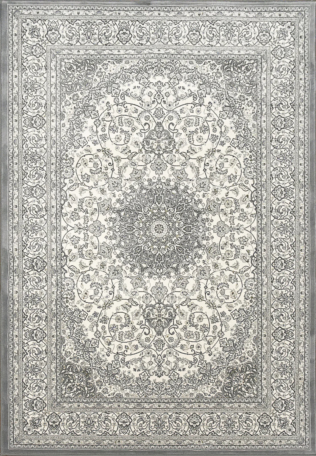 Dynamic Rugs Ancient Garden 57119 Cream Grey Traditional Machine-Made Rug