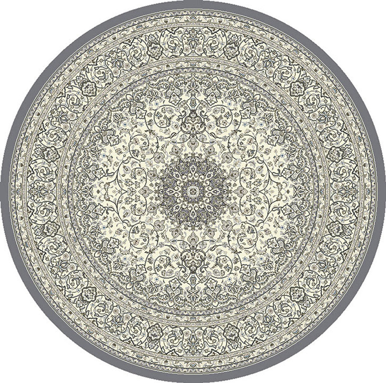 Dynamic Rugs Ancient Garden 57119 Grey Cream Traditional Machine-Made Rug