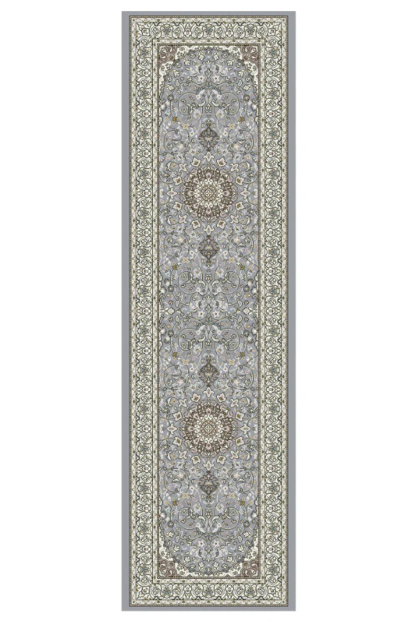 Dynamic Rugs Ancient Garden 57119 Steel Blue Cream Traditional Machine-Made Rug