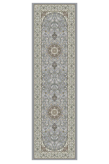 Dynamic Rugs Ancient Garden 57119 Steel Blue Cream Traditional Machine-Made Rug