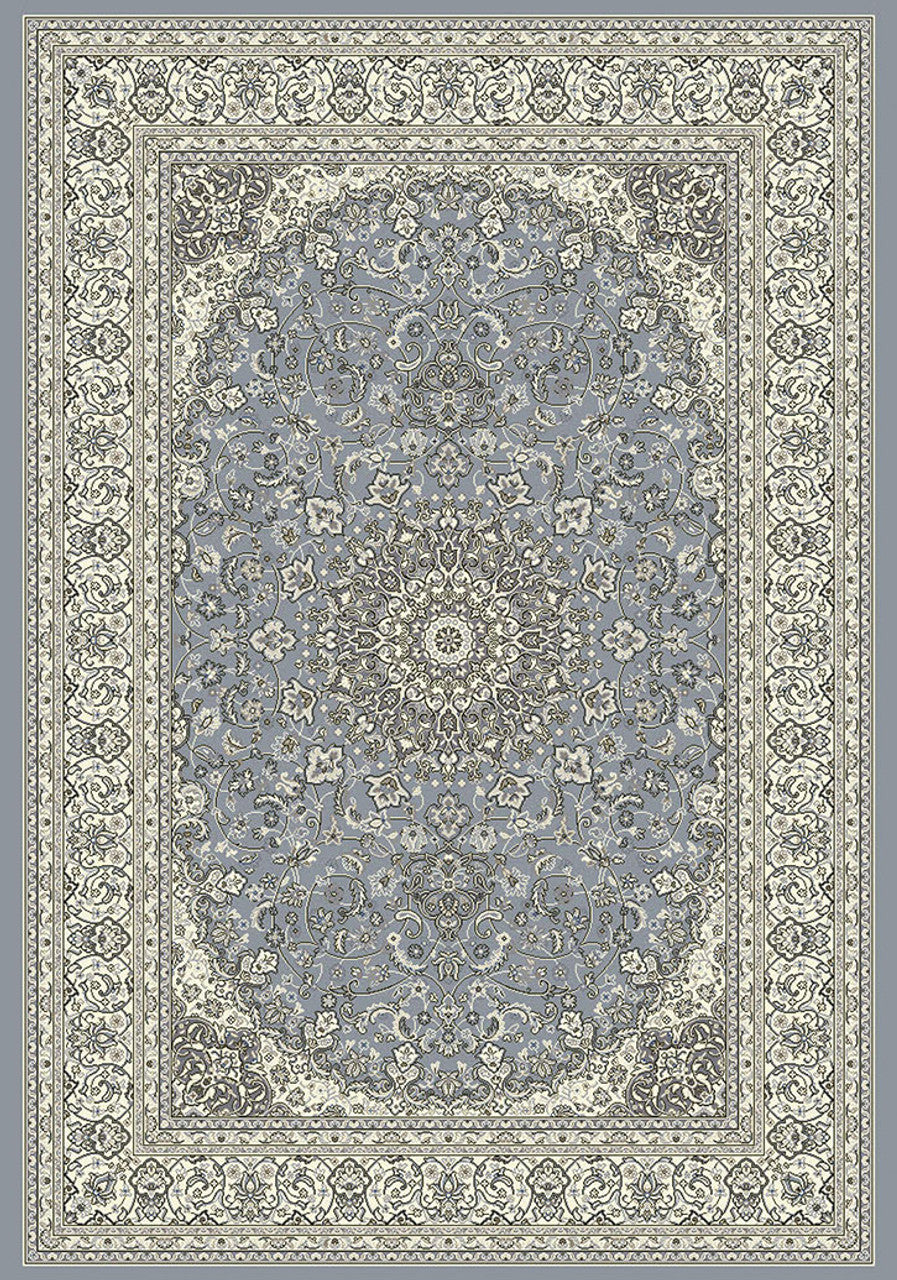 Dynamic Rugs Ancient Garden 57119 Steel Blue Cream Traditional Machine-Made Rug