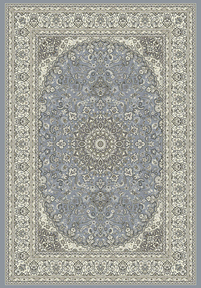 Dynamic Rugs Ancient Garden 57119 Steel Blue Cream Traditional Machine-Made Rug