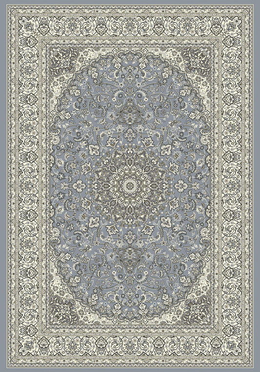 Dynamic Rugs Ancient Garden 57119 Steel Blue Cream Traditional Machine-Made Rug