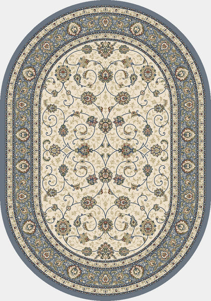 Dynamic Rugs Ancient Garden 57120 Beige Light Blue Traditional Machine-Made Rug