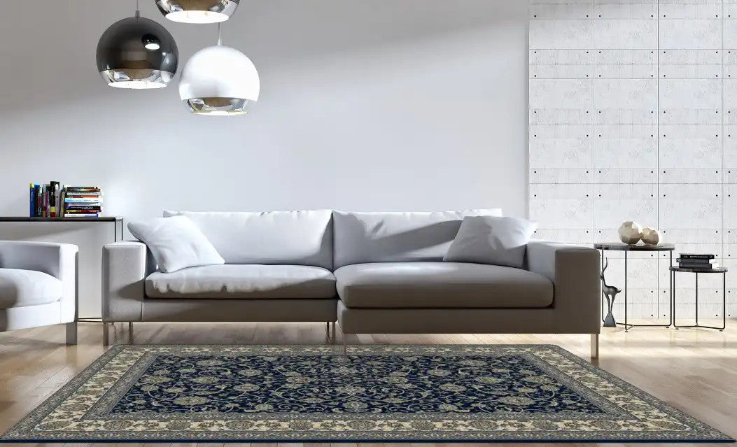 Dynamic Rugs Ancient Garden 57120 Navy Traditional Machine-Made Rug