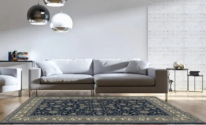 Dynamic Rugs Ancient Garden 57120 Navy Traditional Machine-Made Rug