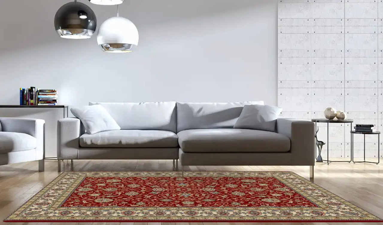 Dynamic Rugs Ancient Garden 57120 Red Ivory Traditional Machine-Made Rug