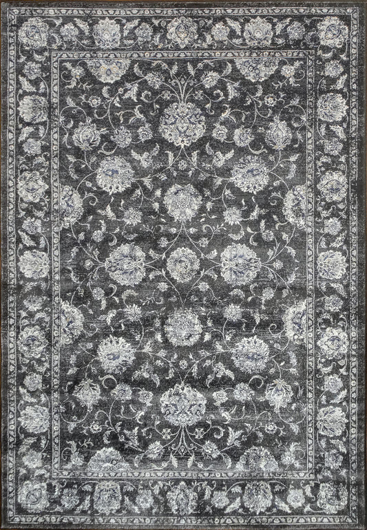 Dynamic Rugs Ancient Garden 57126 Charcoal Silver Traditional Machine-Made Rug