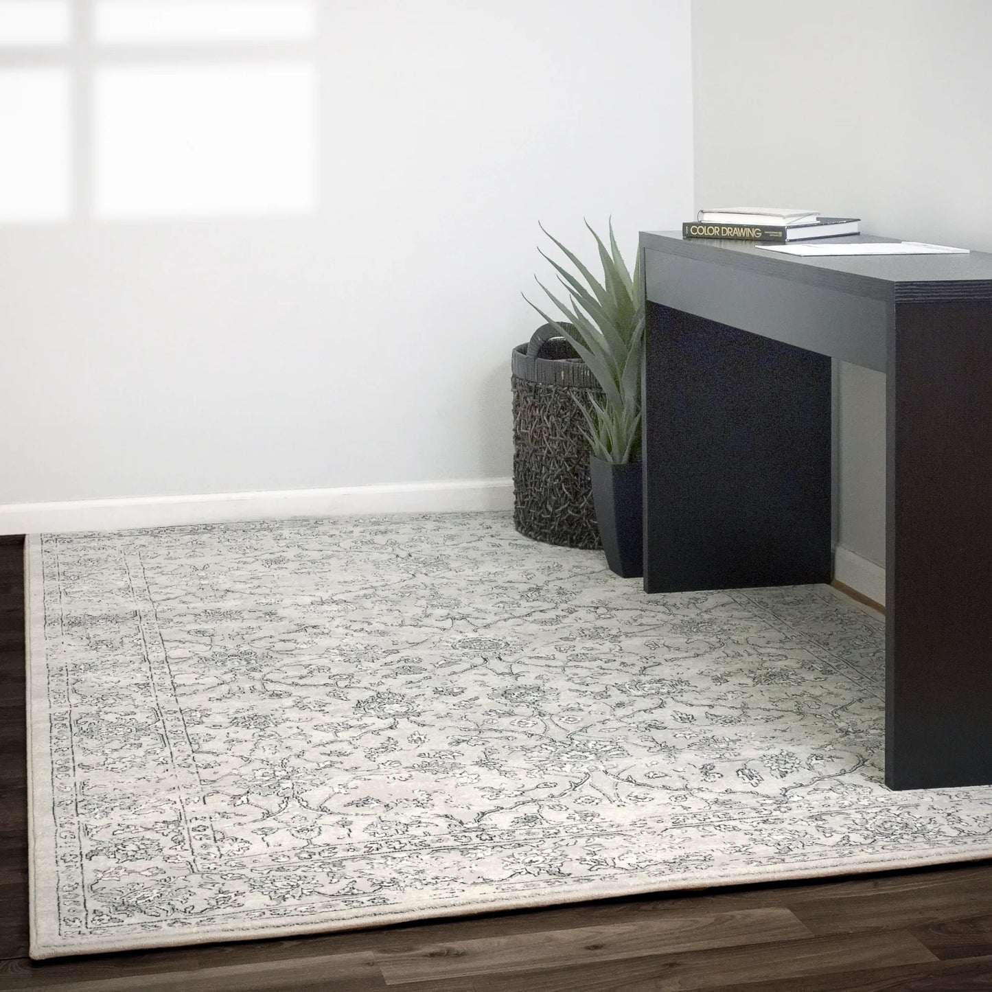 Dynamic Rugs Ancient Garden 57136 Silver Grey Traditional Machine-Made Rug