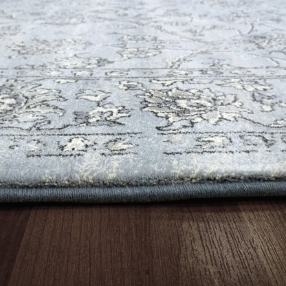Dynamic Rugs Ancient Garden 57136 Steel Blue Cream Traditional Machine-Made Rug