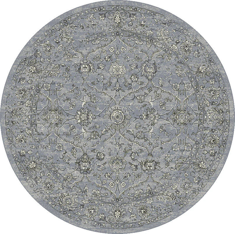 Dynamic Rugs Ancient Garden 57136 Steel Blue Cream Traditional Machine-Made Rug